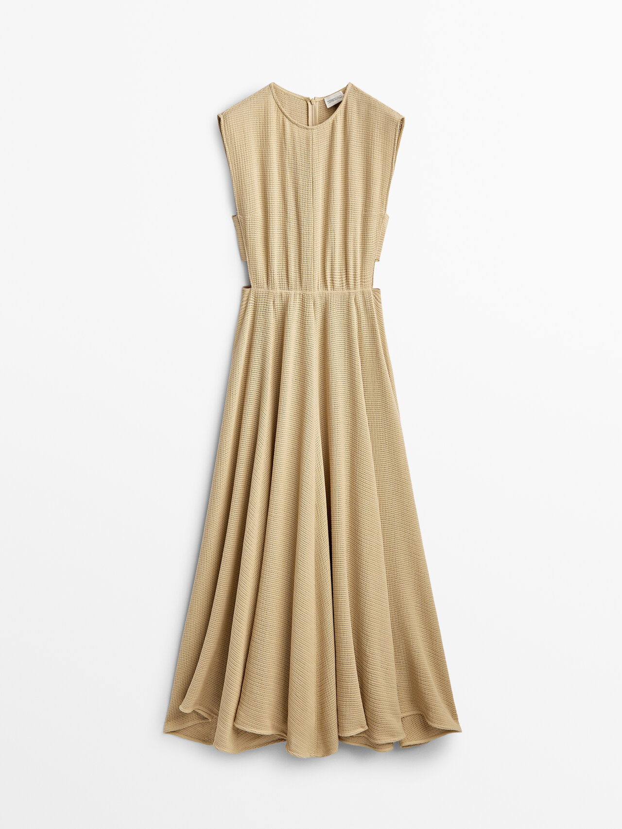 Massimo Dutti Long Dress With Side Slits - Limited Edition In Cream ...