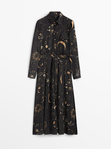 Shirt dress with constellations