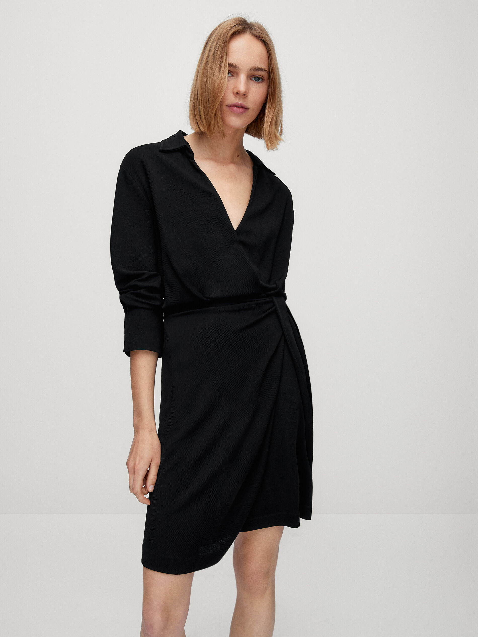 Massimo Dutti - Black wrap dress