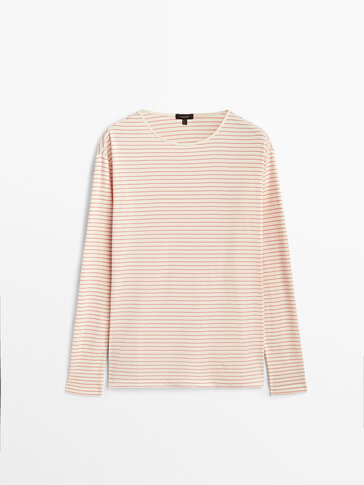 Thin striped cotton T-shirt