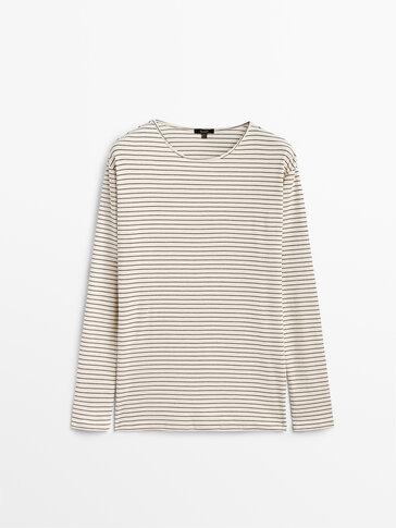 Thin striped cotton T-shirt