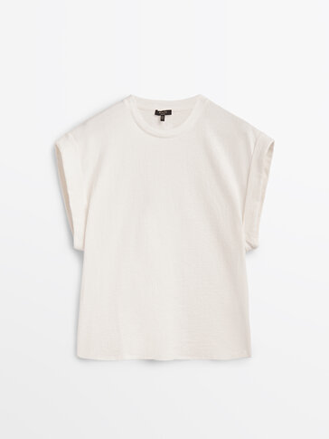 T-shirt de textura 100% algodão
