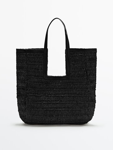 massimo dutti straw bolsa