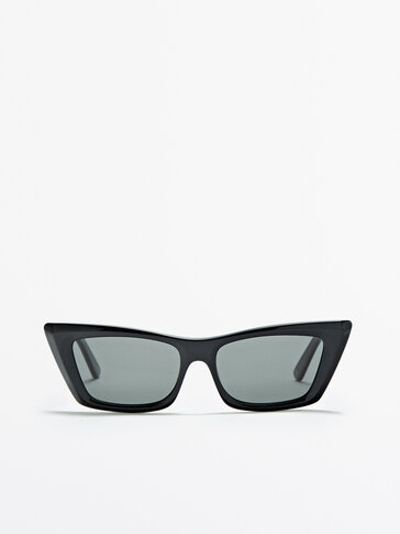 Cateye-Sonnenbrille in Schwarz