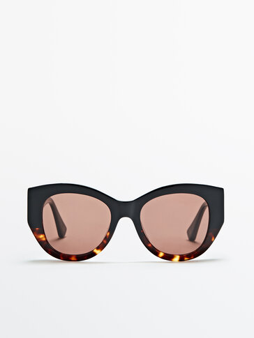 Naočare za sunce oversize modela sa okvirom od imitacije kornjačevine