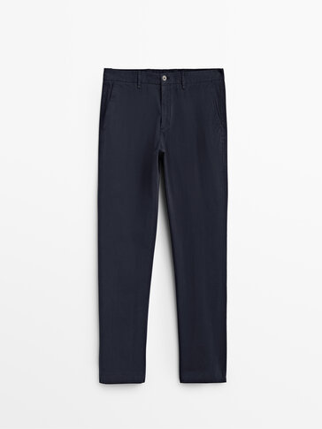 Extra-slim-fit brushed chinos