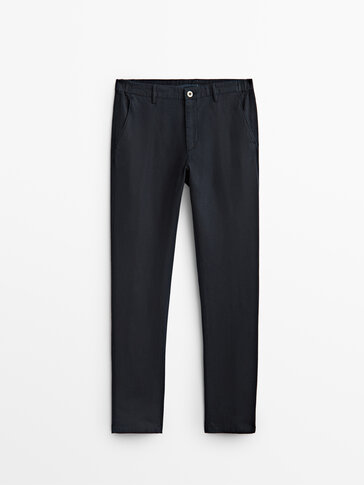 Jogging fit micro-check textured trousers