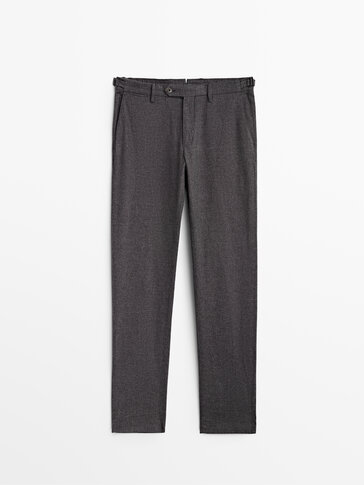 Pantaloni in filo mouliné di cotone regular fit