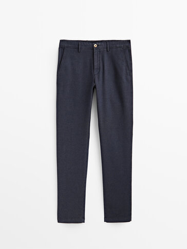 Faded-effect slim-fit chinos