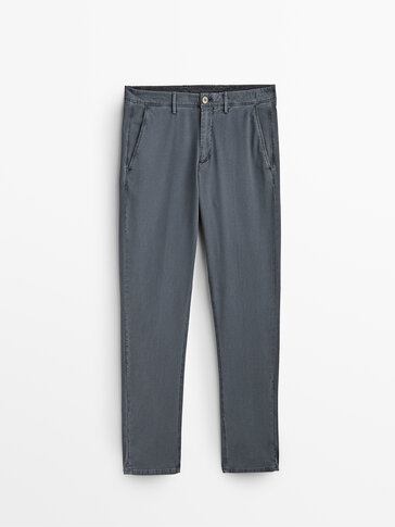 Chino met structuur tapered fit