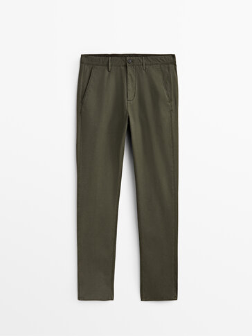Chino met structuur tapered fit