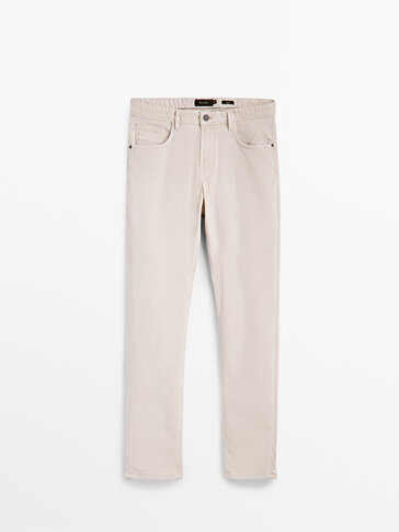 Manšestrové kalhoty džínového vzhledu slim fit