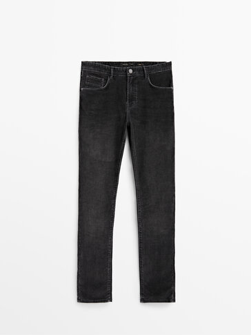 Manšestrové kalhoty džínového vzhledu slim fit
