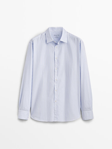 Slim-fit gestreepte blouse van premium katoen
