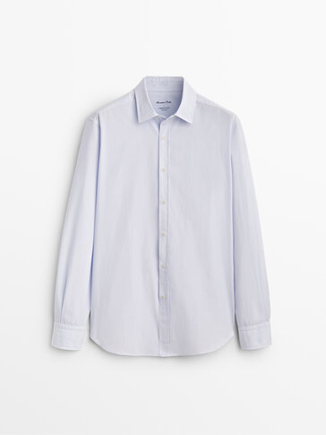 Premium памучна slim fit кошула на риги