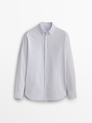 Chemise oxford rayée coupe droite