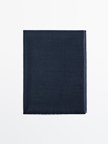 Foulard motif chevrons 100% pure laine