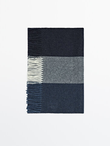 100% wool herringbone scarf