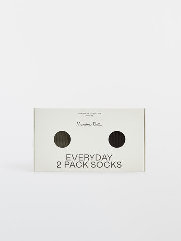 Medvilninių kojinių su stulpelių raštu paketas