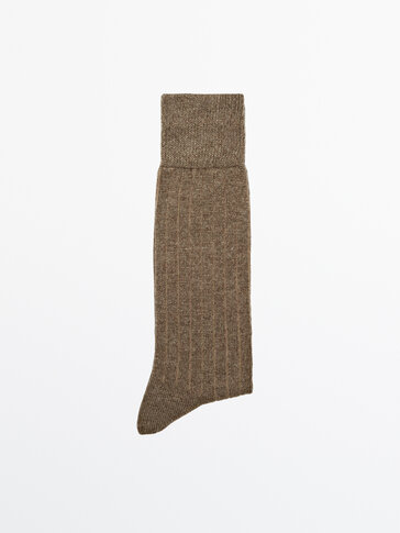 Rebraste čarape od mješavine vune