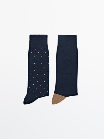 Sada dvou párů ponožek z česané bavlny