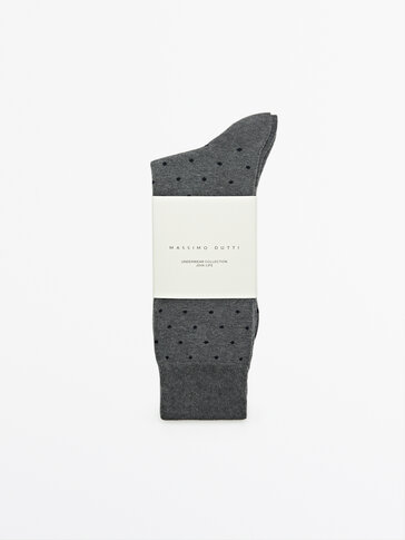 Pack of cotton socks with polka dots