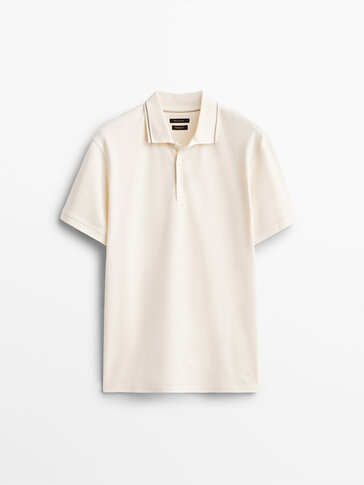 100% cotton polo shirt with contrast collar