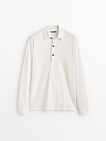 100% cotton long sleeve polo shirt