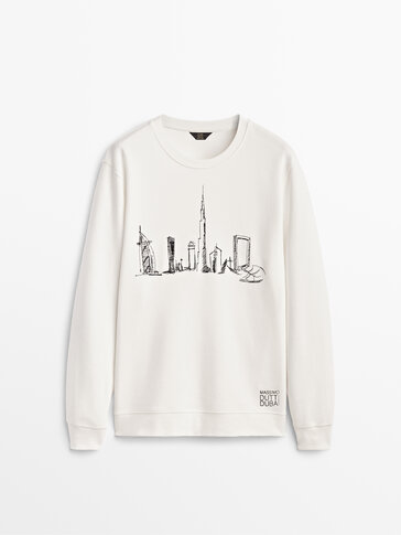 Sweatshirt bordada com gráfico Dubai