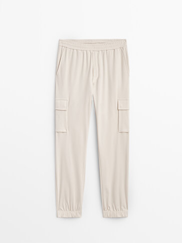 Cotton jogging-fit cargo trousers