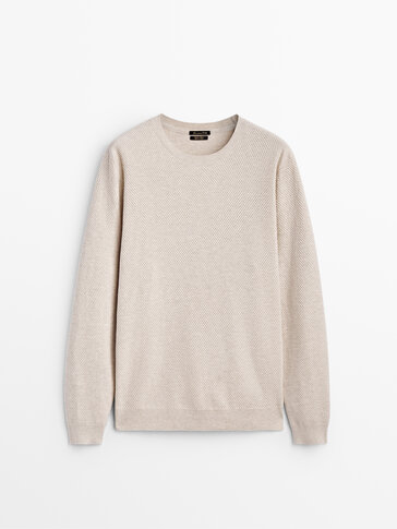 100% cotton textured sweater