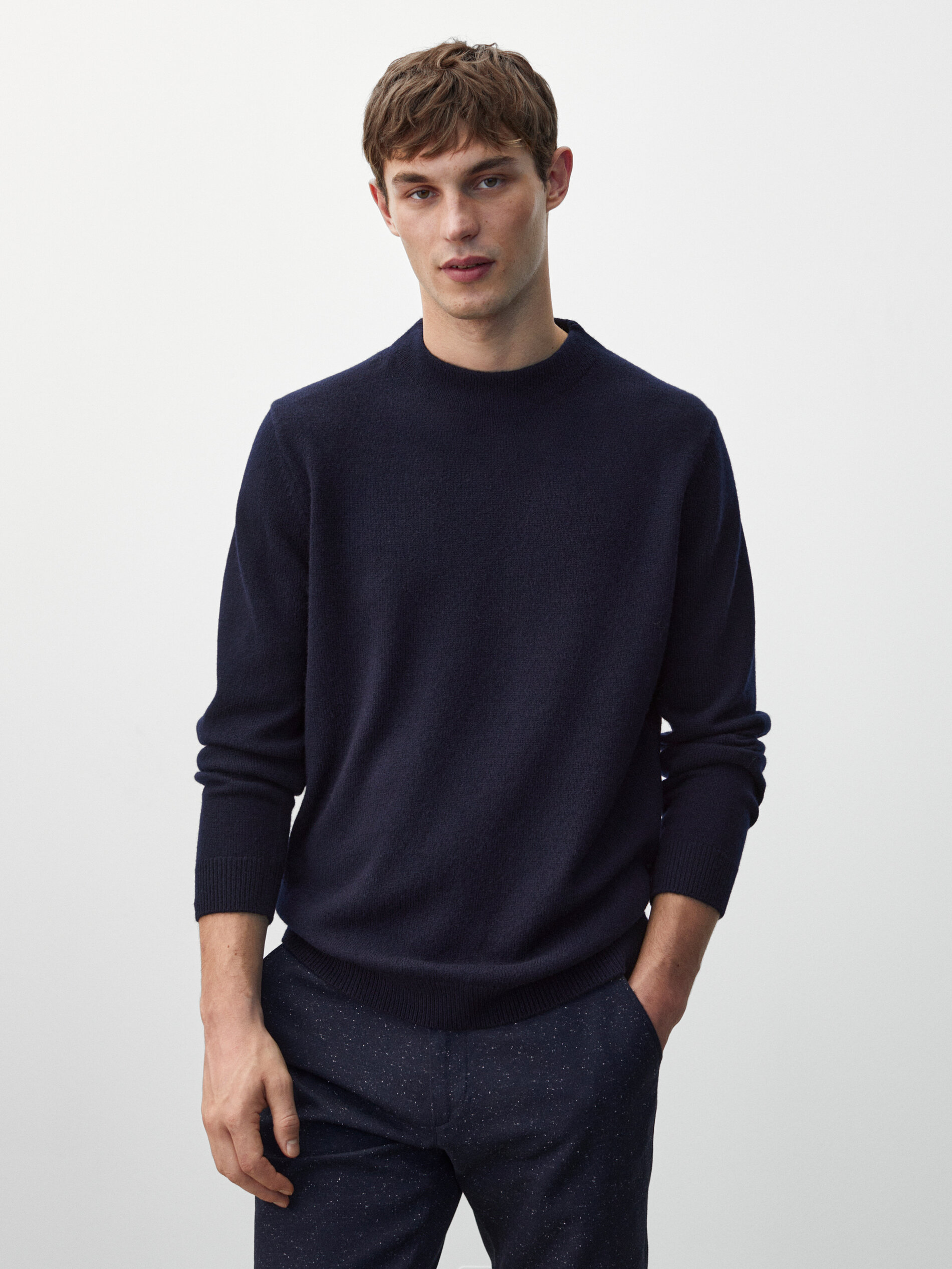 Massimo Dutti - Wool and cashmere mock turtleneck sweater