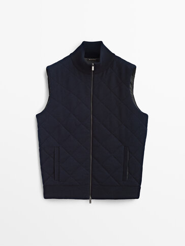 Cotton and wool puffer gilet