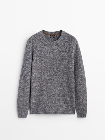 Пуловер от трико меланж