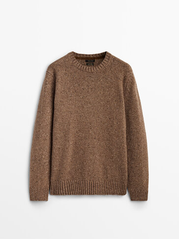 Džemper od vune sa kontrastnim nitima i pletenicama