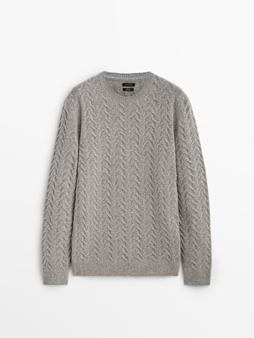 Džemper od vune/kašmira s pletenicama