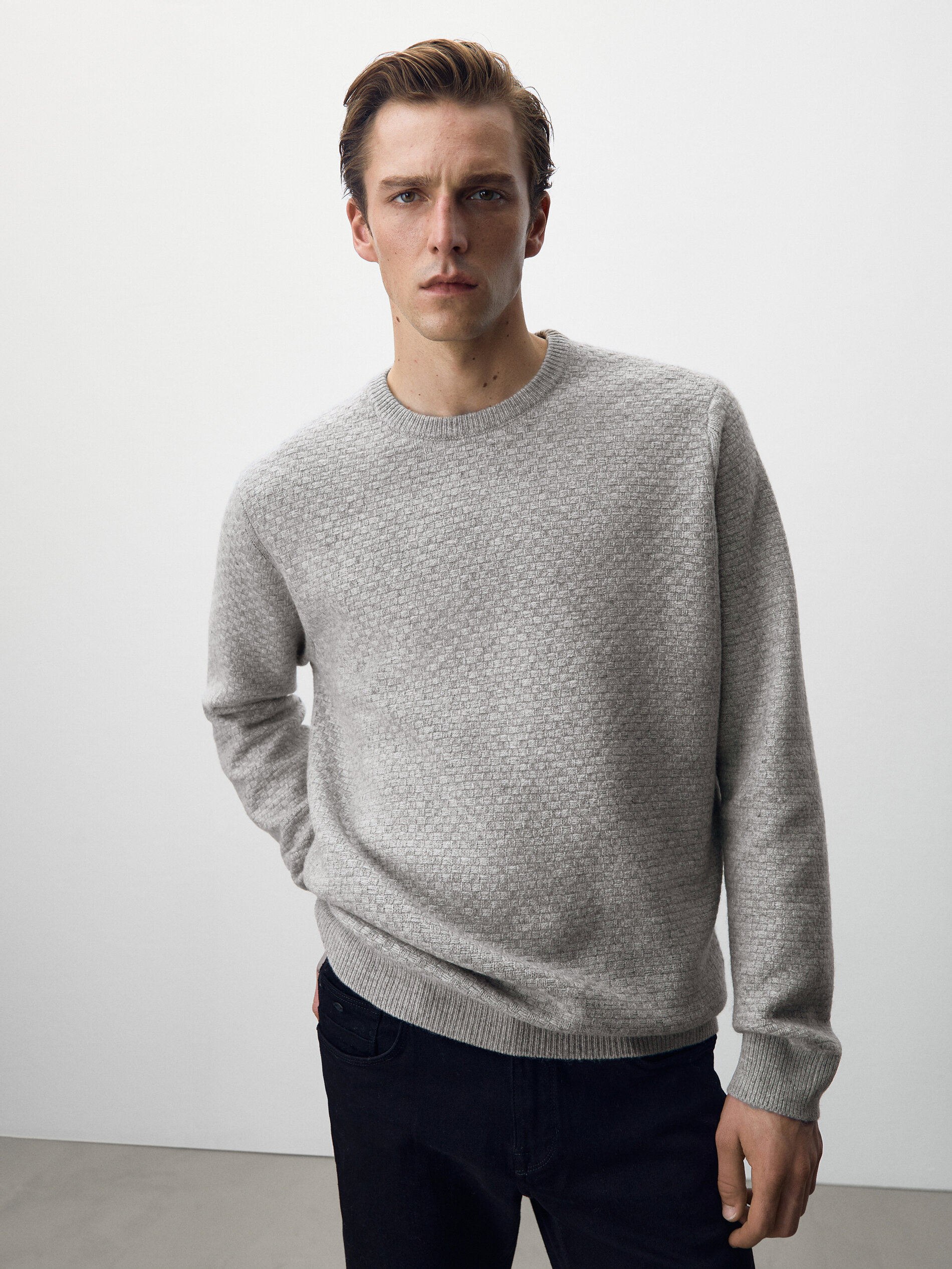 Massimo Dutti - Textured weave wool sweater
