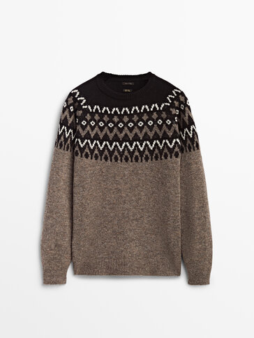 Wool blend jacquard sweater