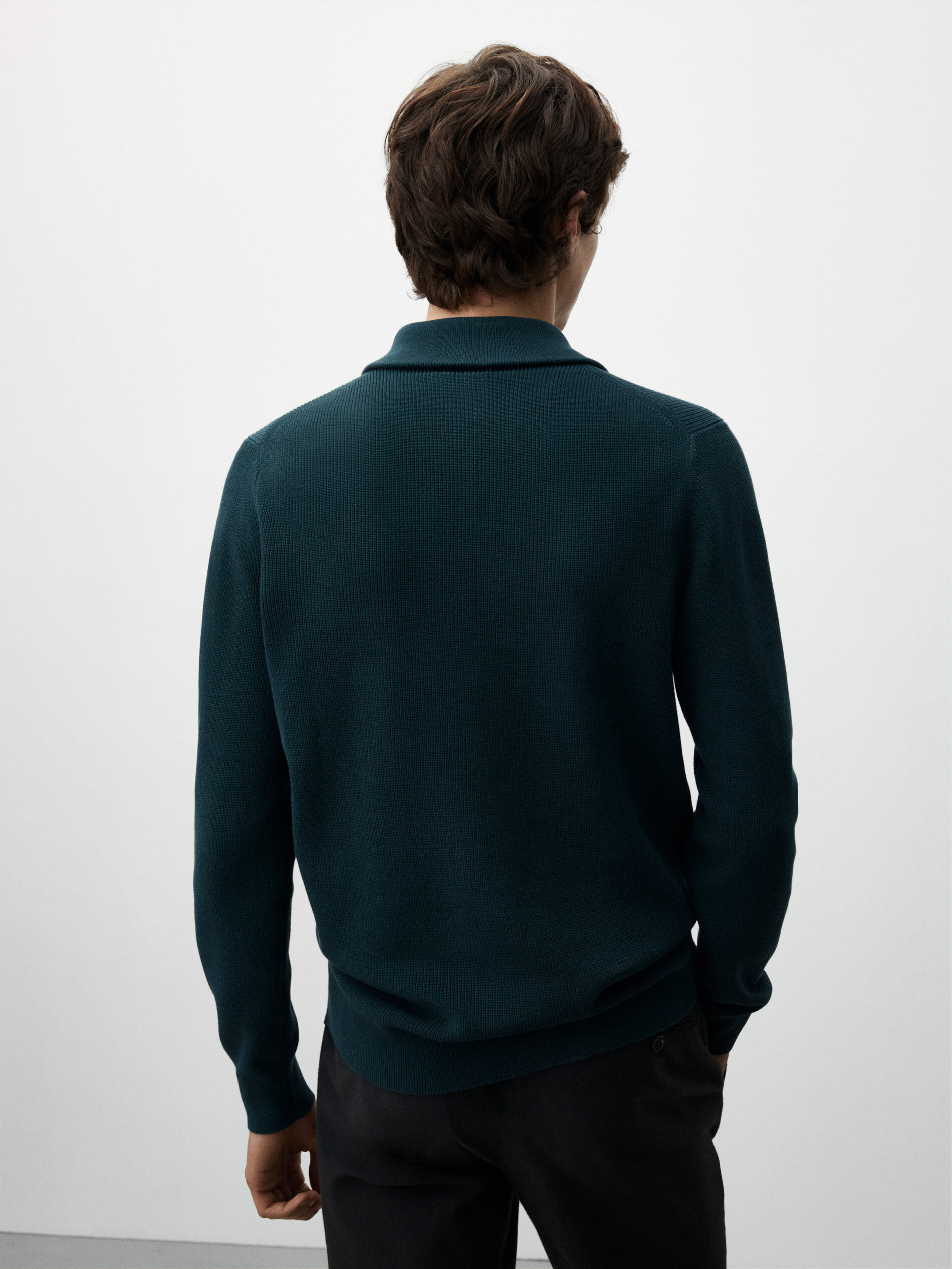 Massimo Dutti - Mock neck knit sweater with a zip