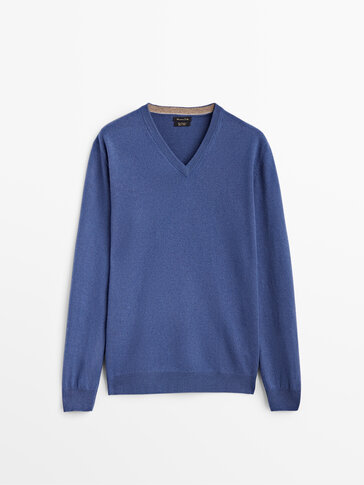 Cashmere wool V-neck sweater