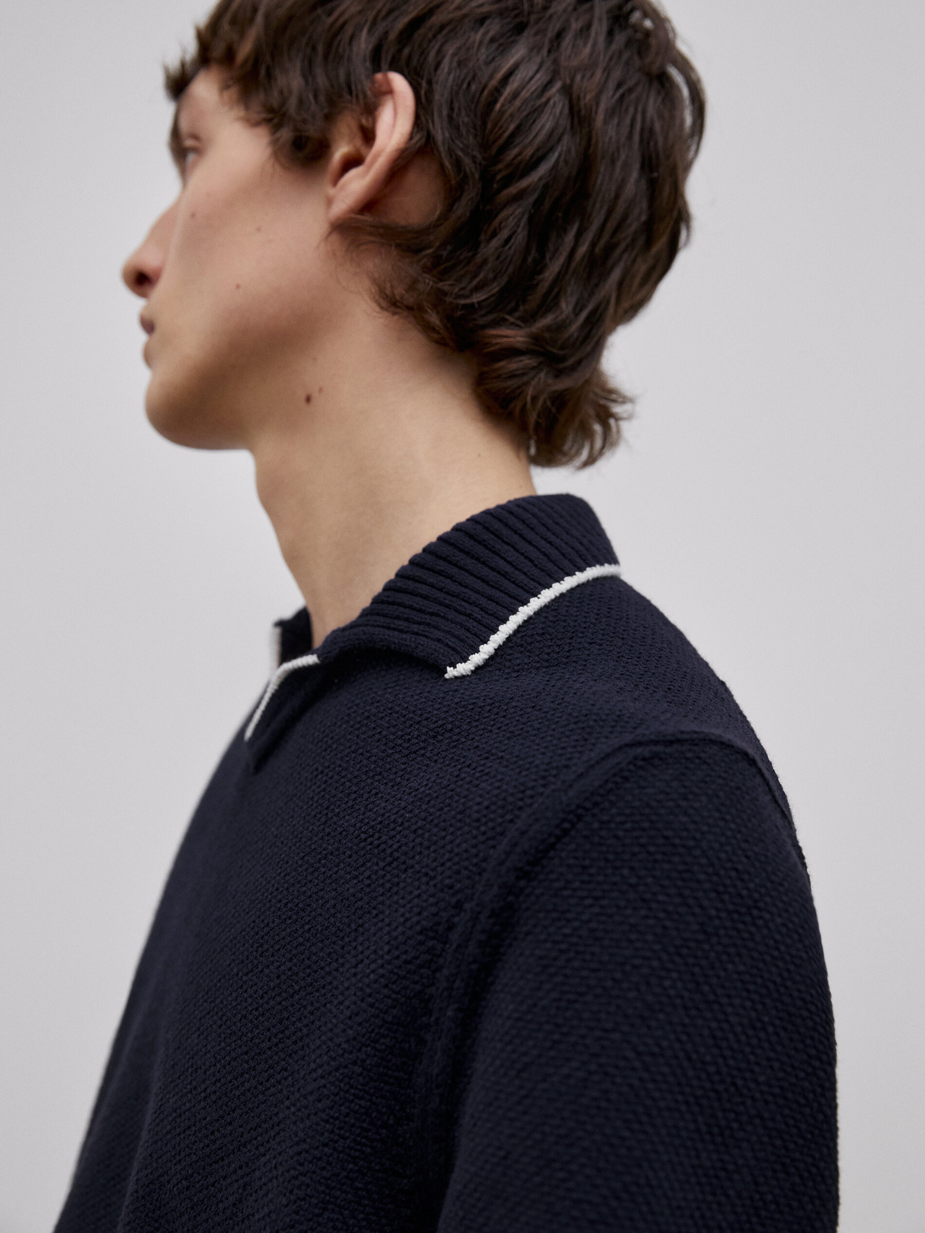 Massimo Dutti - Contrast collar polo sweater - Limited Edition