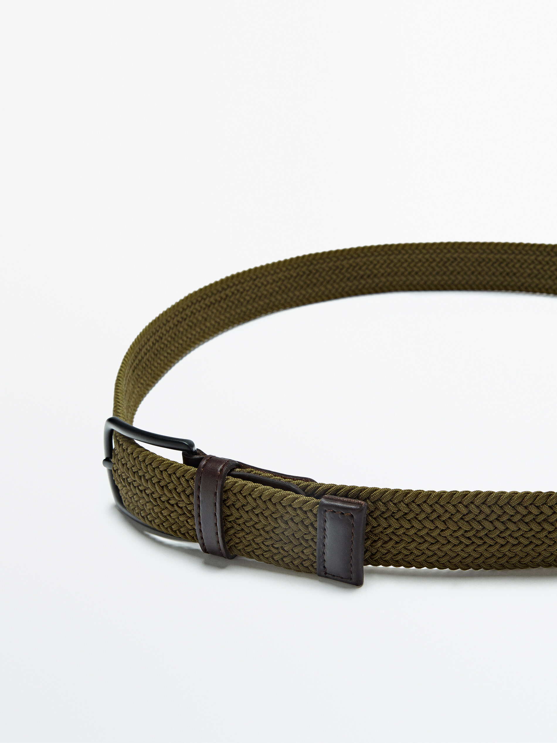 Massimo Dutti - Stretch belt with leather details