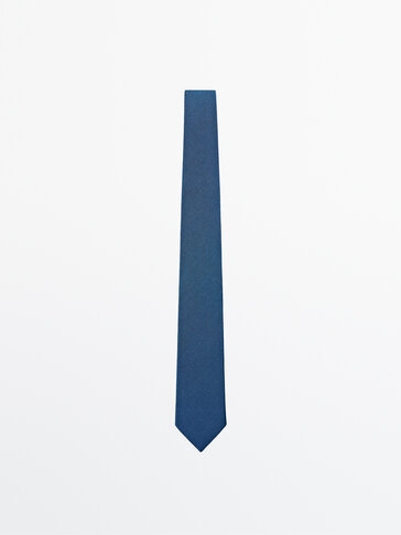 Jednobojna teksturisana kravata od 100% svile