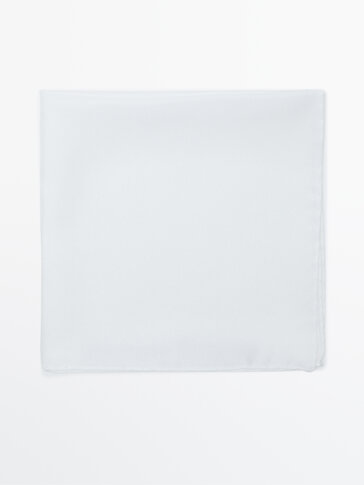 Plain 100% silk pocket square
