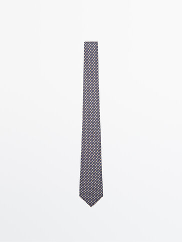 ربطة عنق مرقطة من الحرير 100%  بلون مزدوج
