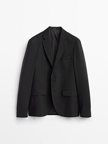 Slim fit suit blazer in 100% wool