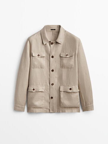 100% linen blazer with pockets