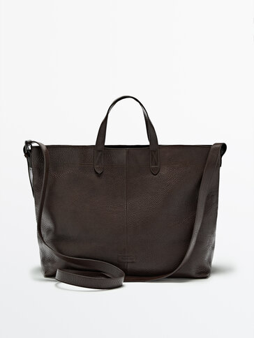XL leather tote bag