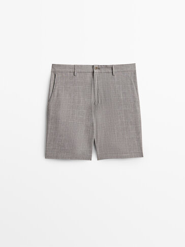 Checked cotton Bermuda shorts - Massimo 