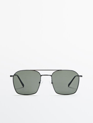 Квадратни слънчеви очила с метална рамка